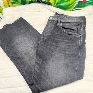 EUC $195 Hudson 33x25 Byron Slim Straight Grey Casual Spring Denim Cropped Jeans